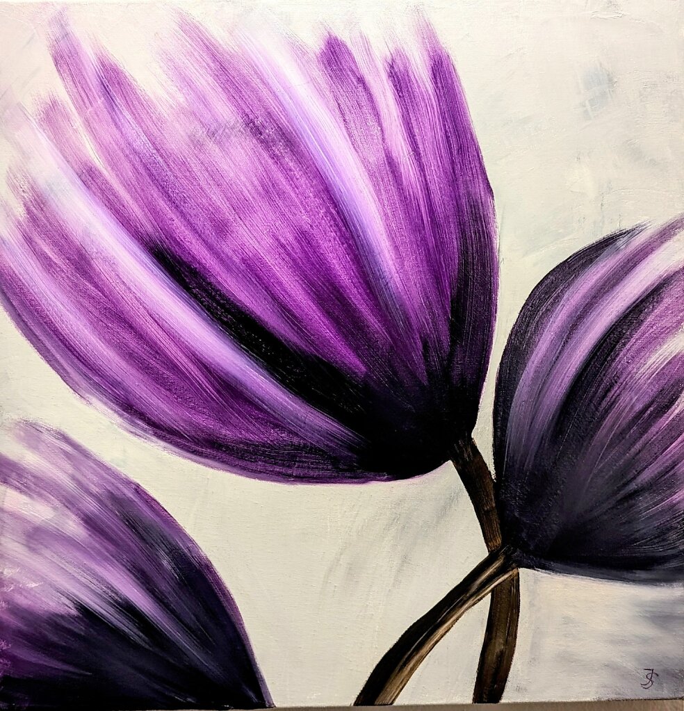 Blüten abstract, Öl auf Leinwand, 50x50
